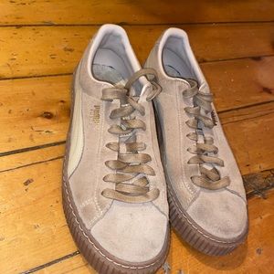 Puma suede platform core oatmeal brown sneaker